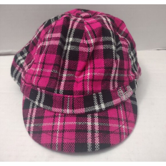 Disney Parks Authentic Accessories - Disney Parks Women's Cap Plaid Pink Newsboy Hat Embellished Mickey Head